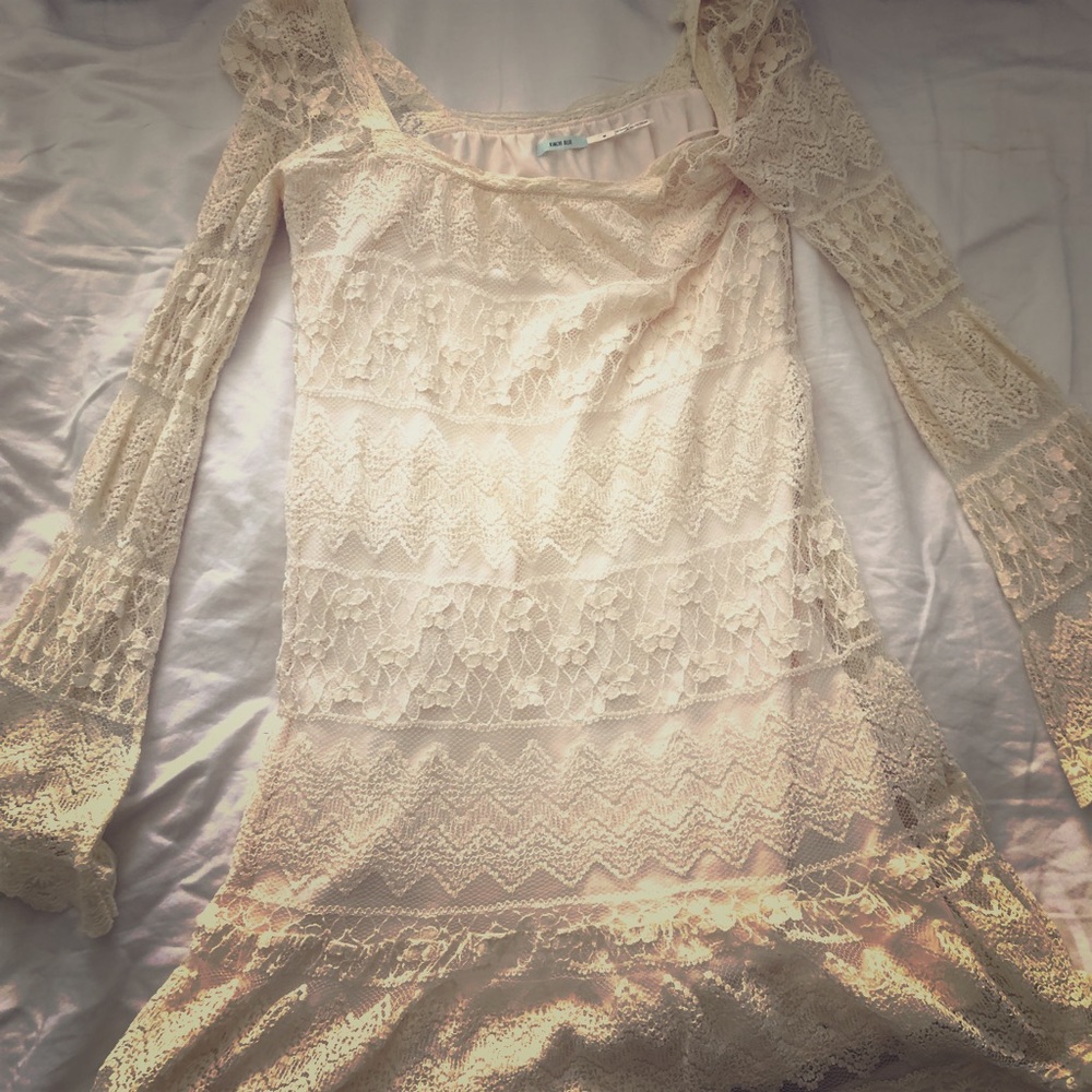 Lace boho mini dress
